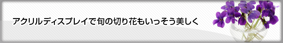 アクリルディスプレイで旬の切り花もいっそう美しく